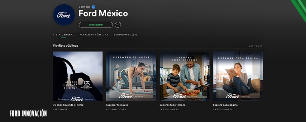 Listas de Spotify de Ford para hacer ejercicio o cocinar durante la cuarentena