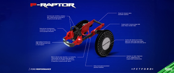 P-Raptor es el nuevo Vehículo Ford para perros con movilidad limitada