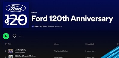 Descubre playlists de Ford en Spotify con música para cocinar o leer