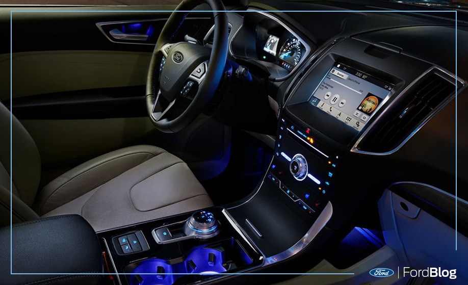 Diseño de interiores de Ford Edge 2019, camioneta suv de gran Comodidad