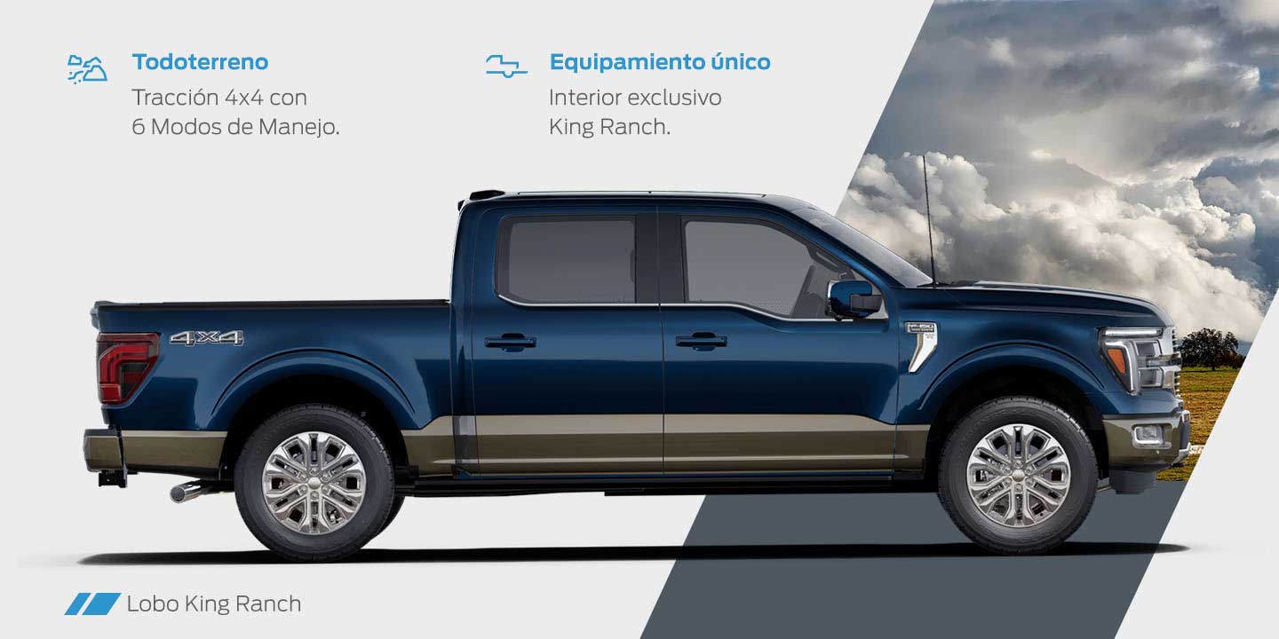 Sofisticada Camioneta Pickup Ford Lobo King Ranch 2025 Doble Cabina de Gran Capacidad 4x4