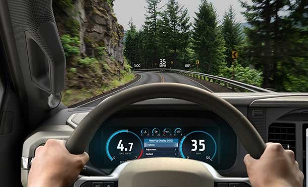 Headup Display equipado en el Parabrisas de la Camioneta Pickup Ford Lobo King Ranch 2025
