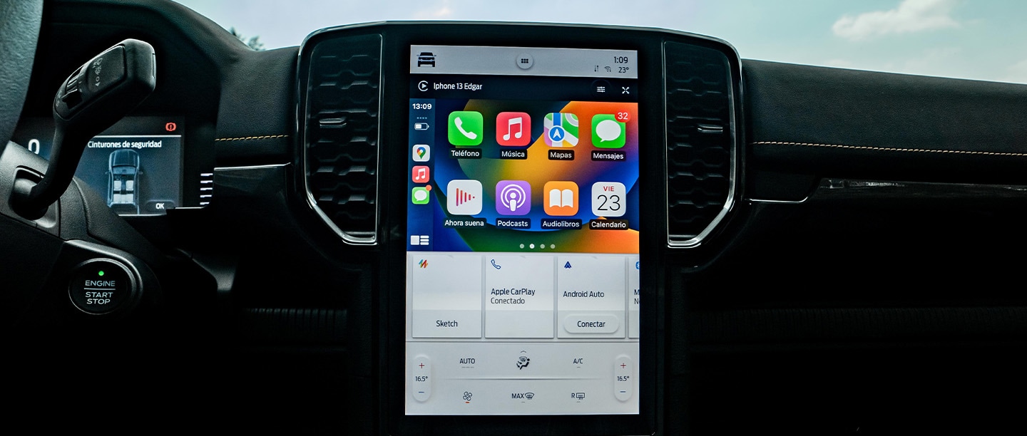 Conectividad de Ford Ranger 2025 con Smartphones Apple y Android de manera inalámbrica