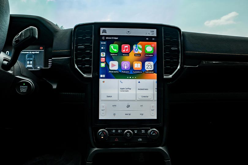 Conectividad de Ford Ranger 2026 con Smartphones Apple y Android de manera inalámbrica 