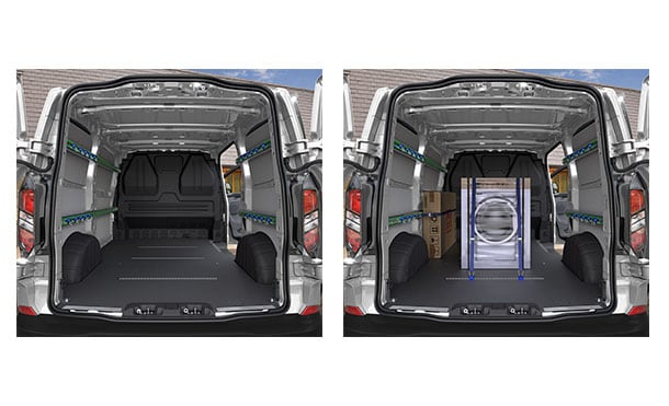 Descubre la versatilidad del espacio de Ford Transit Custom 2026, Van de Carga de gran capacidad