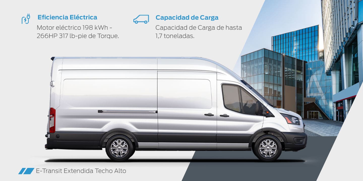 Equipamiento de Ford E-Transit 2025, Camioneta Van Eléctrica de Carga y Trabajo