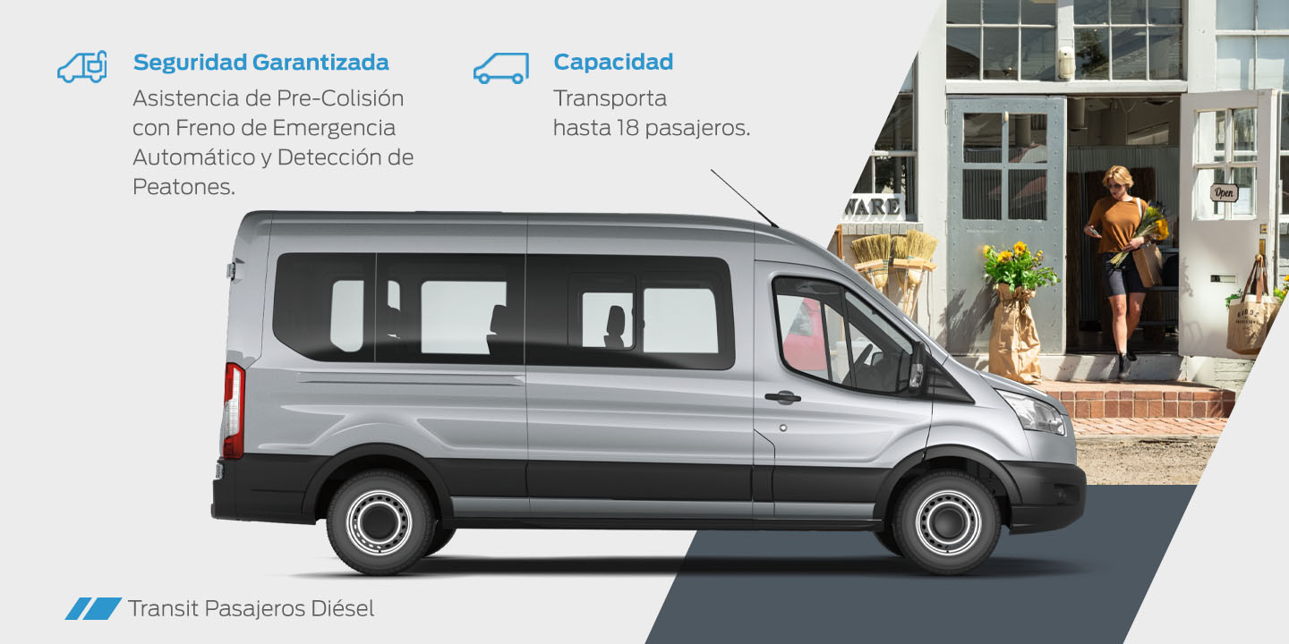 Equipamiento de Ford Transit Pasajeros 2025, Camioneta Van de Transporte de Personal y Corporativo
