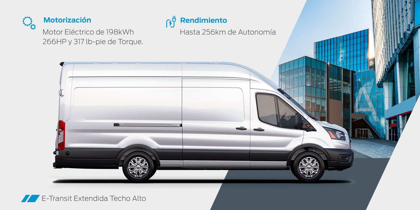 Equipamiento de Ford E-Transit 2026, Camioneta Van Eléctrica de Carga y Trabajo