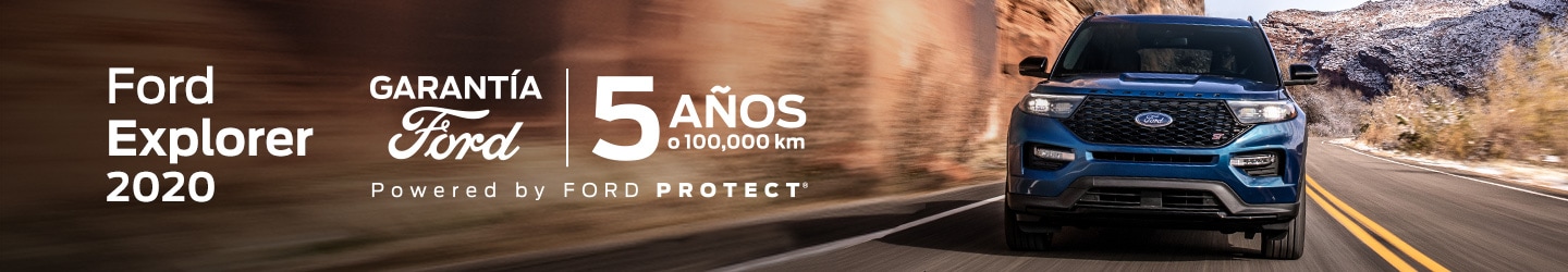 La camioneta Ford Explorer 2020 cuenta Garantía de hasta 5 años o 100 mil kilómetros