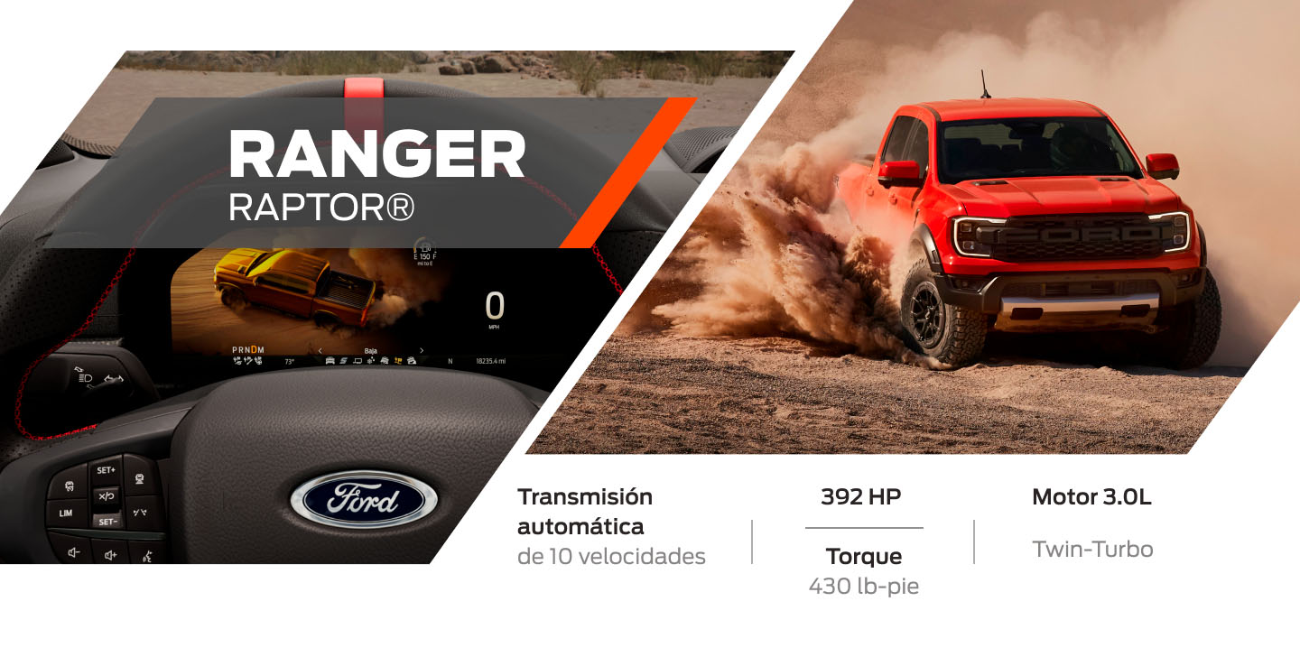 Ford Ranger Raptor, Camioneta Pickup deportiva Ford Performance de Gran Potencia y Capacidad