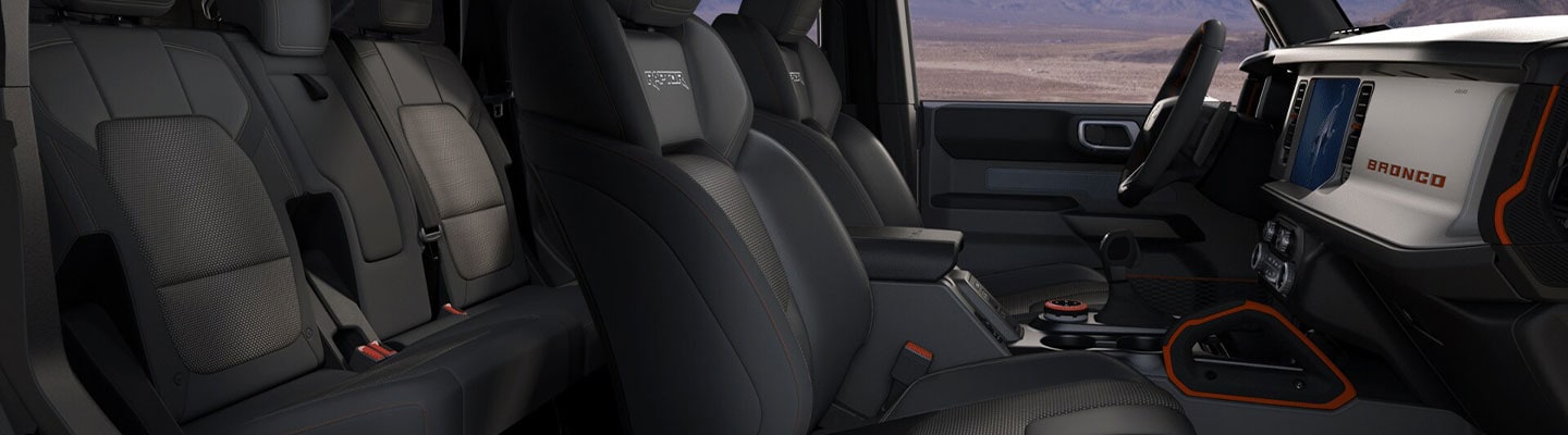 Vestiduras en Piel color Negro de Ford Bronco Raptor 2023, la Camioneta SUV Todoterreno