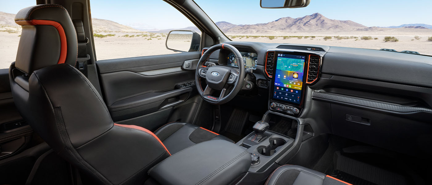 Interior de Camioneta 4x4 Ford Ranger Raptor 2024, Pickup con Sonido Premium B&O