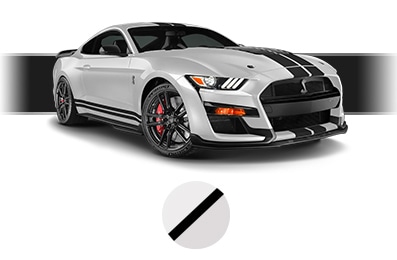 Personaliza tu Ford Shelby GT500 con Franjas Deportivas color Negro