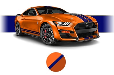 Personaliza tu Ford Shelby GT500 con Franjas Deportivas color Azul
