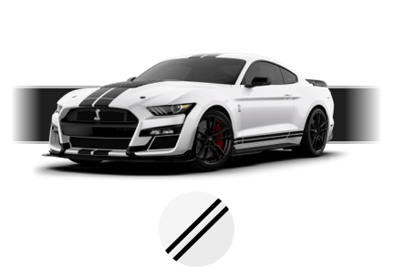 Configura tu Ford Mustang Shelby GT500 2022 Personaliza su Diseño con Franjas Negras