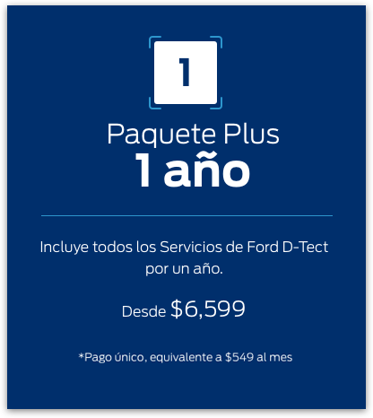Ford D-Tect, Plan de 1 año del Servicio de Localización de Vehículos, precio y características