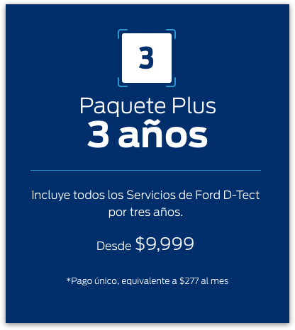 Ford D-Tect, Plan de 3 años del Servicio de Localización de Vehículos, precio y características