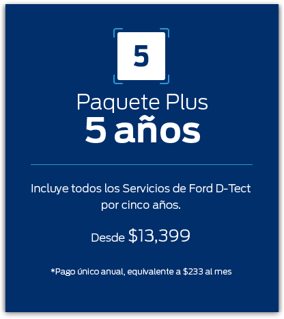 Ford D-Tect, Plan de 5 años del Servicio de Localización de Vehículos, precio y características