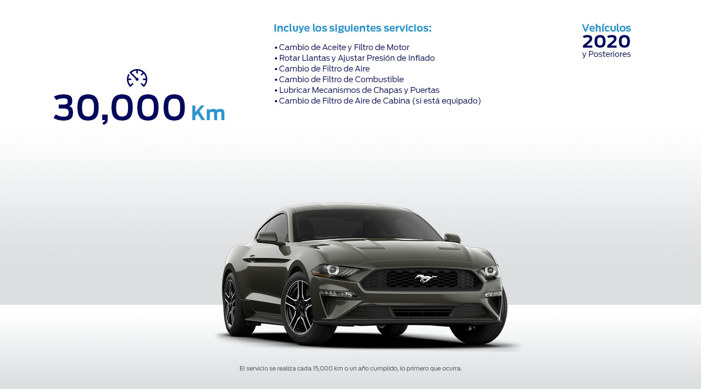 Realiza Servicio a tu Vehículo Ford si tiene 30 mil kilómetros recorridos