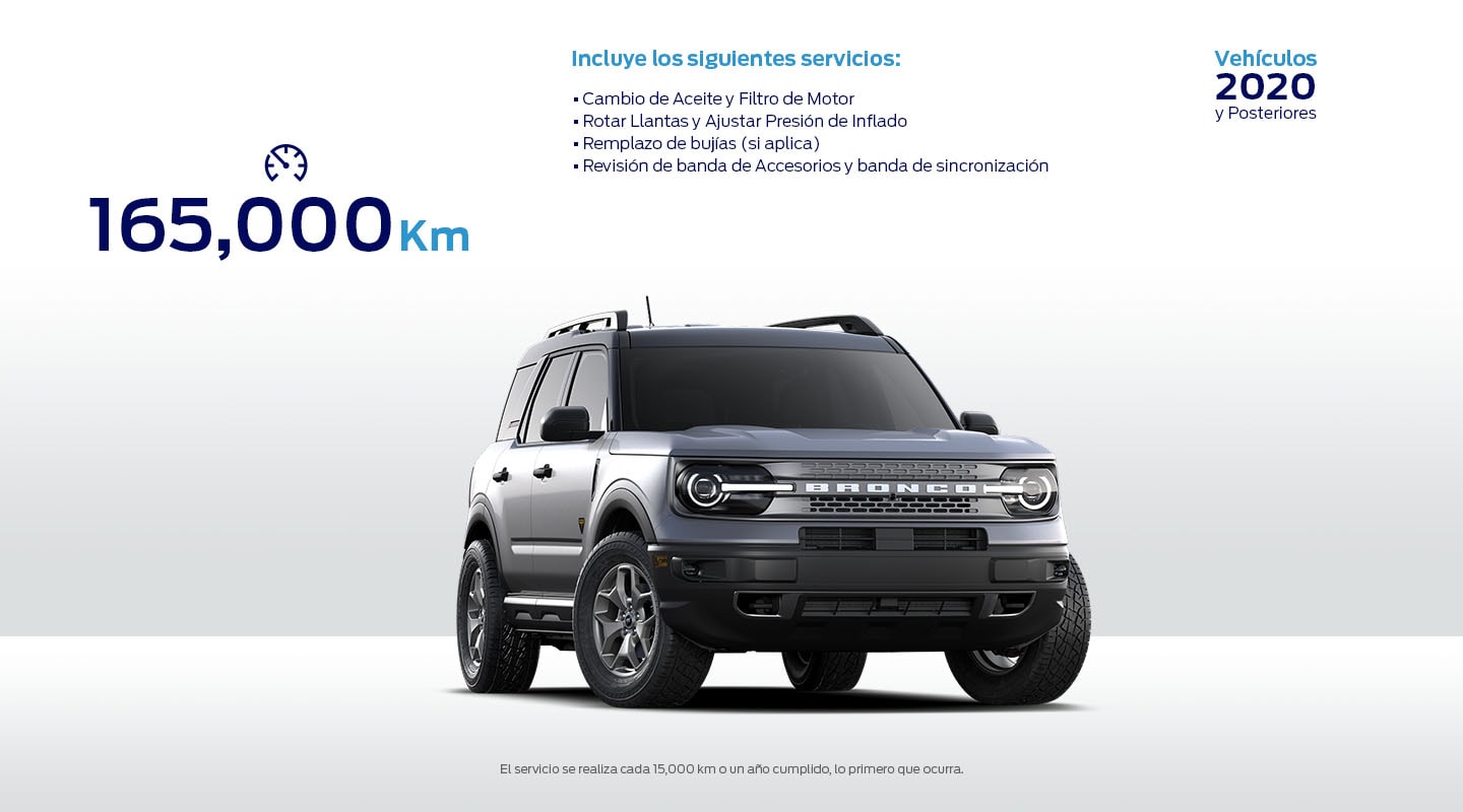 Realiza Servicio a tu Vehículo Ford si tiene 165 mil kilómetros recorridos