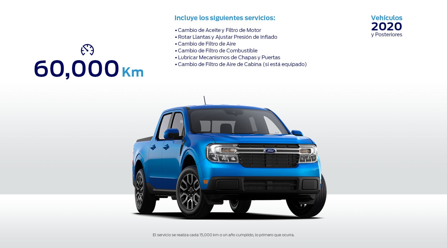 Realiza Servicio a tu Vehículo Ford si tiene 60 mil kilómetros recorridos