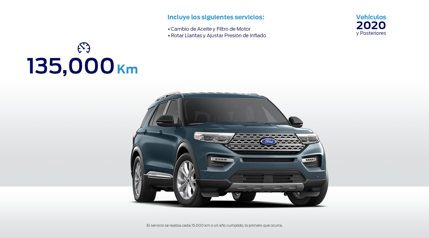 Realiza Servicio a tu Vehículo Ford si tiene 135 mil kilómetros recorridos