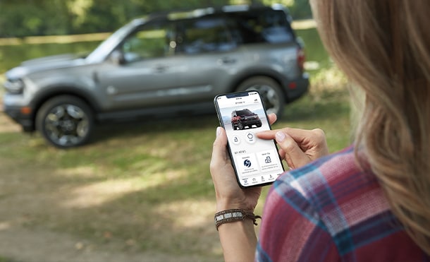 Camioneta SUV Ford Bronco Sport 2023 equipada con FordPass Connect para controlar el Vehículo