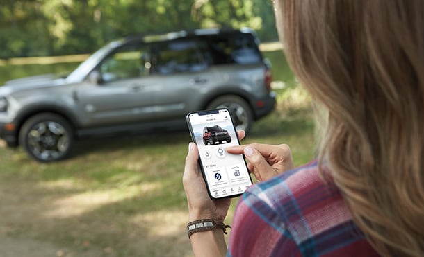 Camioneta SUV Ford Bronco Sport 2024 equipada con FordPass Connect para controlar el Vehículo