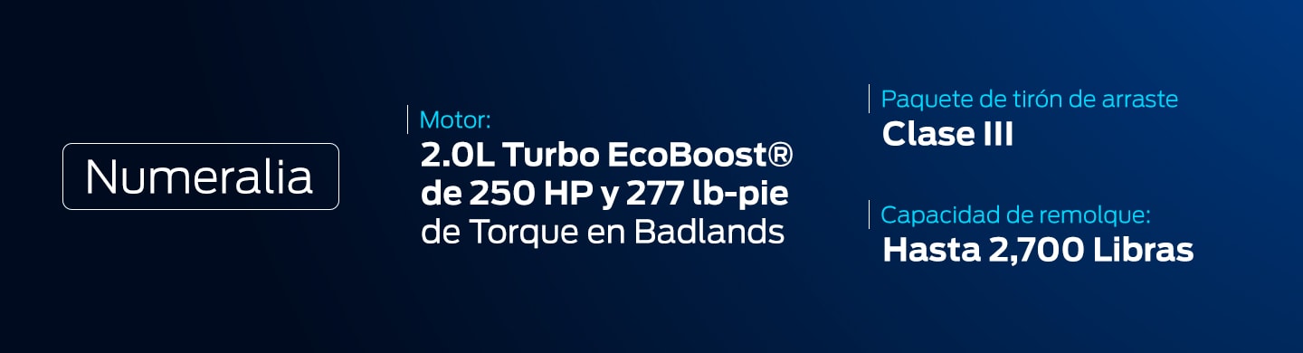 Capacidades y Especificaciones de Camioneta SUV 4x4 Ford Bronco Sport 2025