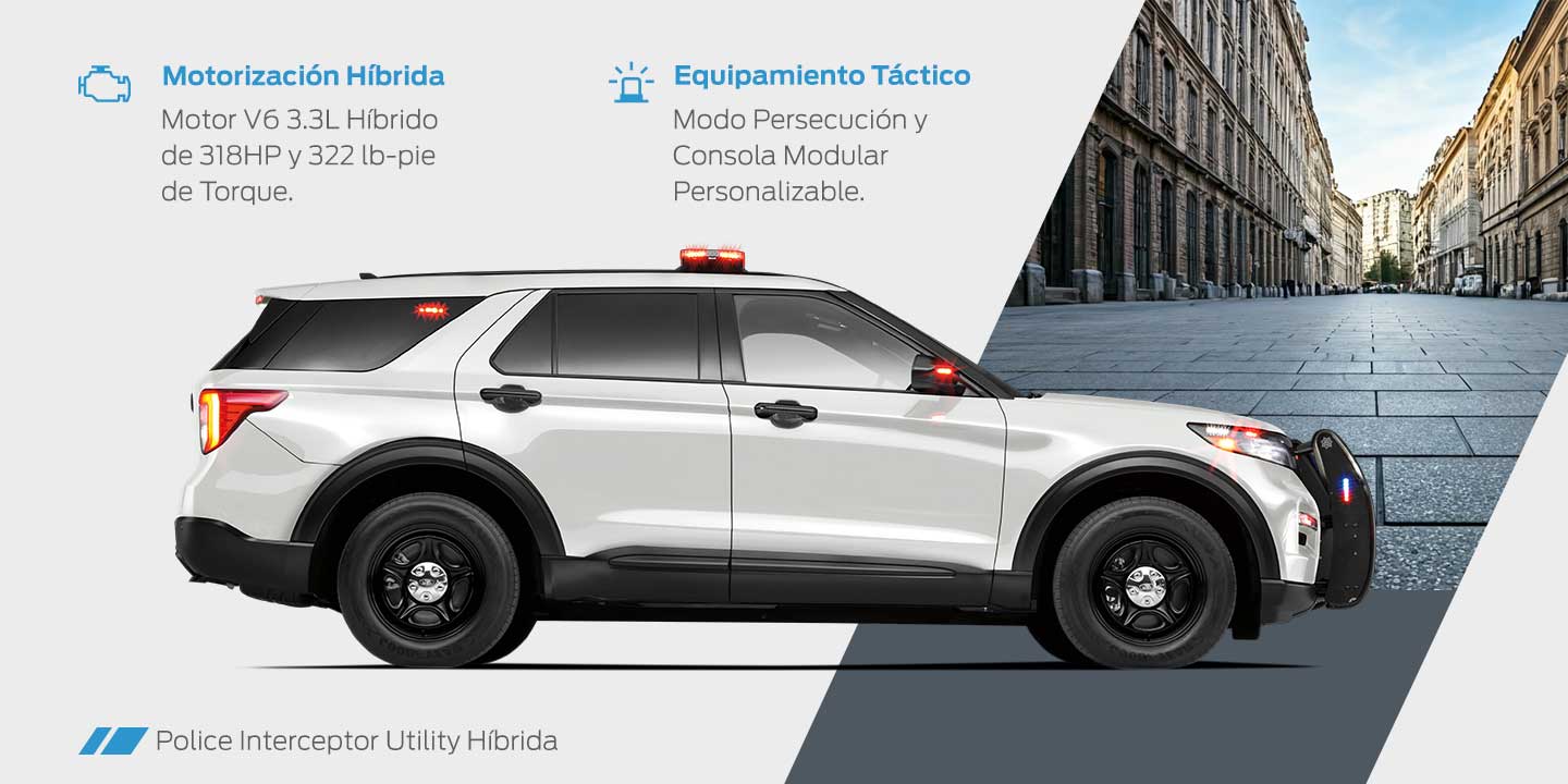 Características de Ford Police Interceptor Utility Híbrida 2026, SUV Patrulla para flotillas