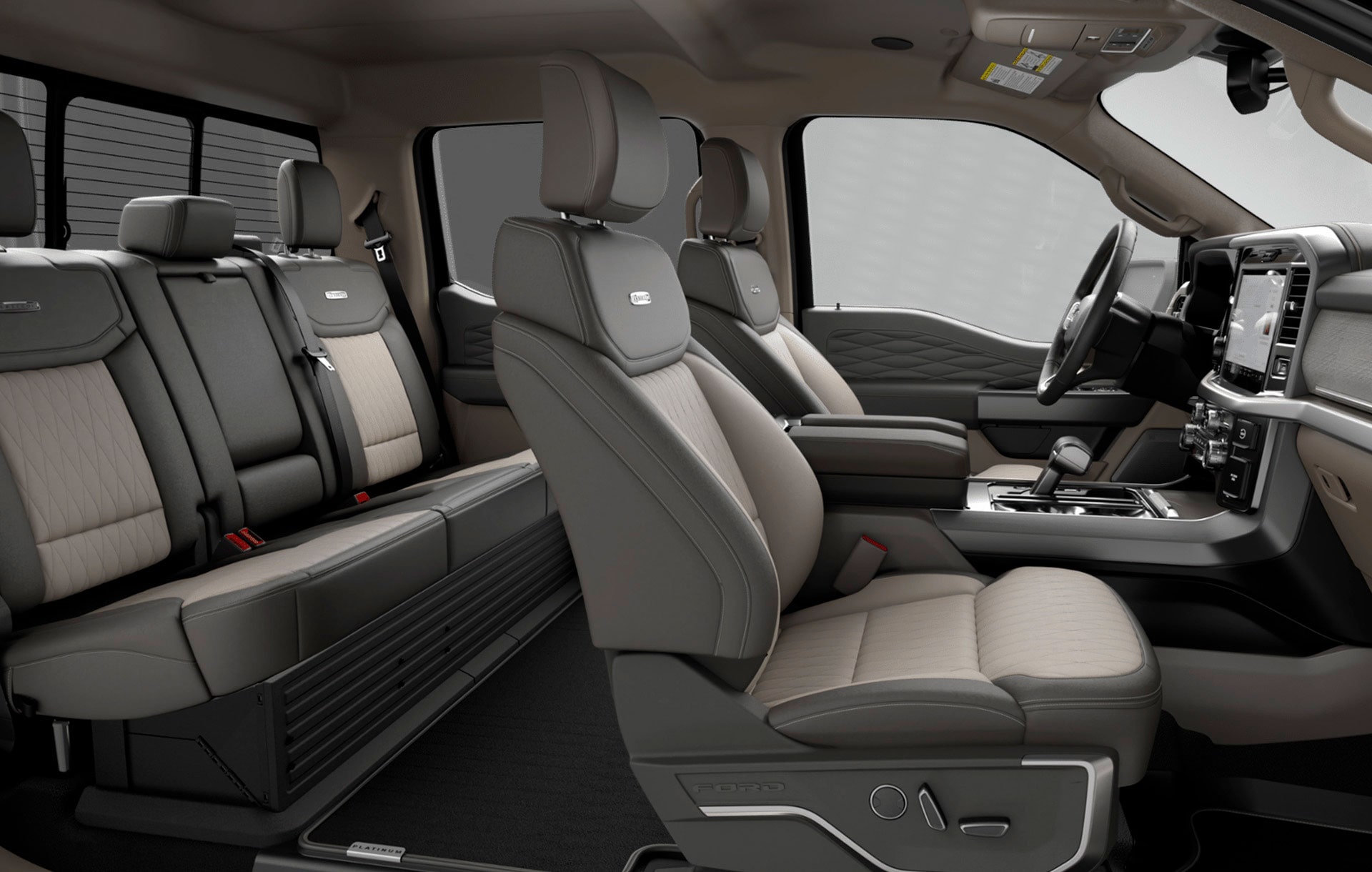 Interior confortable de la Pickup Híbrida Ford Lobo HEV 2026, Camioneta cómoda y amplia
