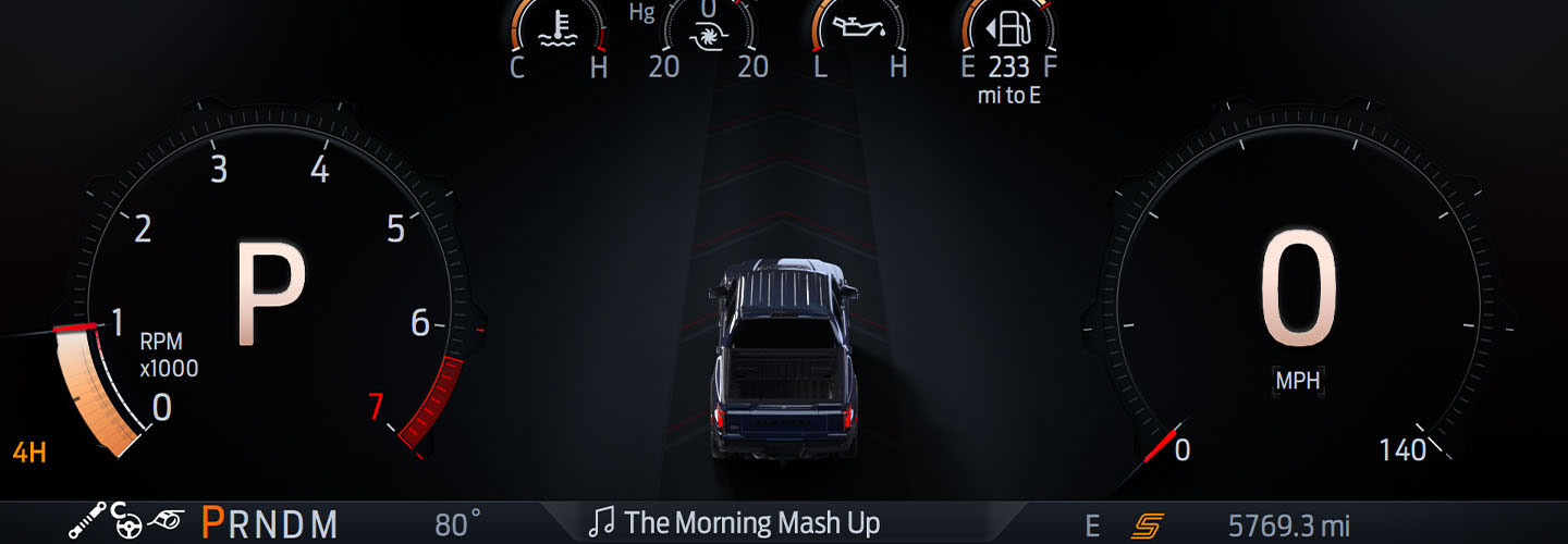 Modo de Manejo Sport en Tablero de Instrumentos Digital de Ford Lobo Raptor 2024