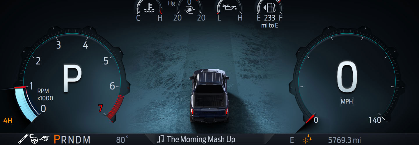 Modo de Manejo Resbaladizo en Tablero de Instrumentos Digital de Ford Lobo Raptor 2024