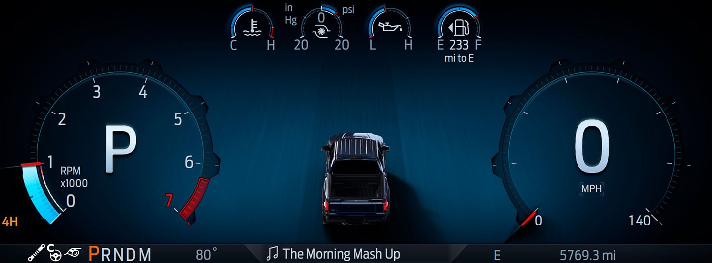 Modo de Manejo Resbaladizo en Tablero de Instrumentos Digital de Ford Lobo Raptor 2025