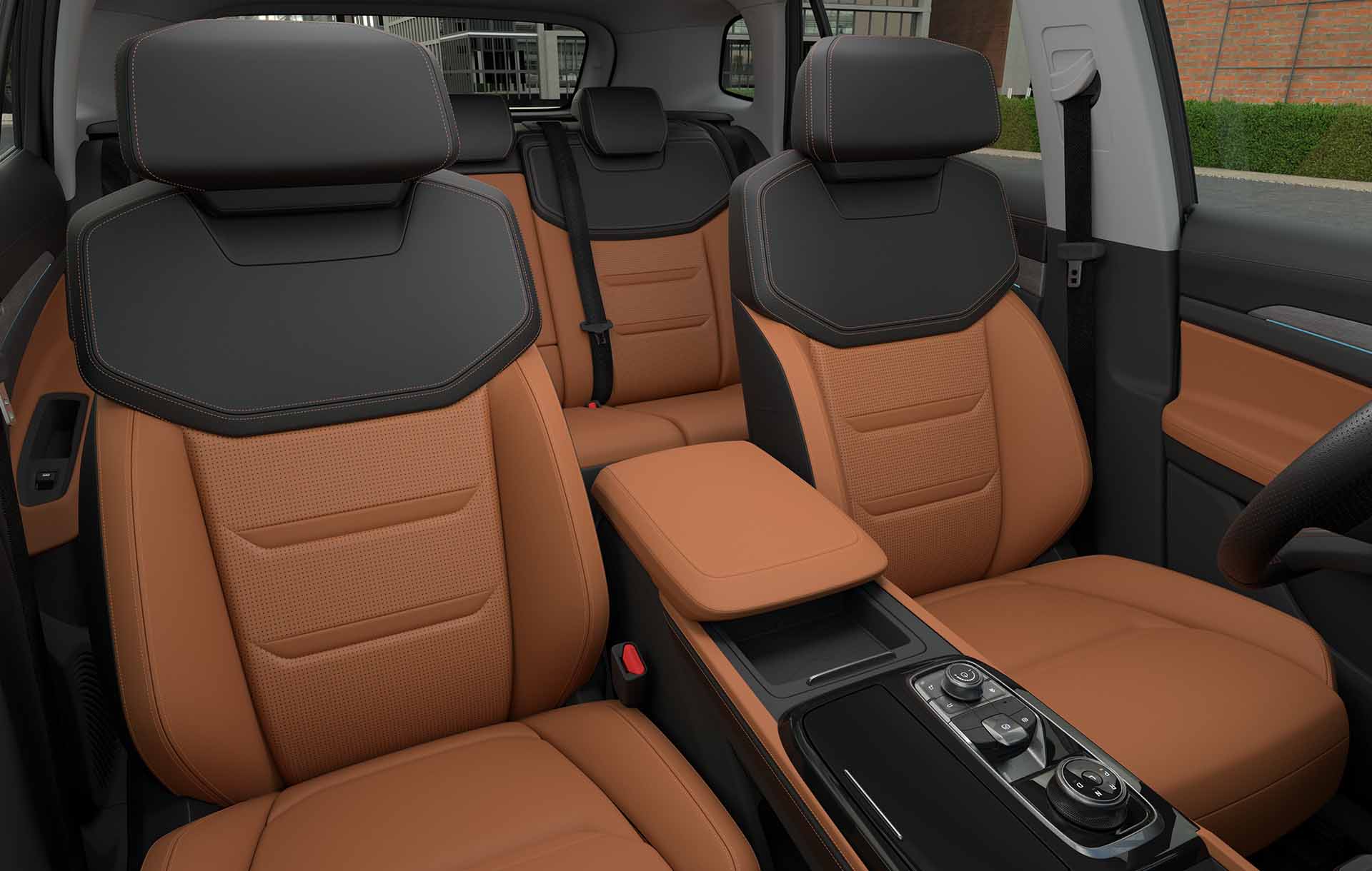 Asientos de Piel Light Bitono color Negro y Terracota en Ford Territory 2027 Titanium