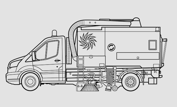 Ford Transit Chasis 2020 con conversión a vehículo de Limpieza de Sector Público