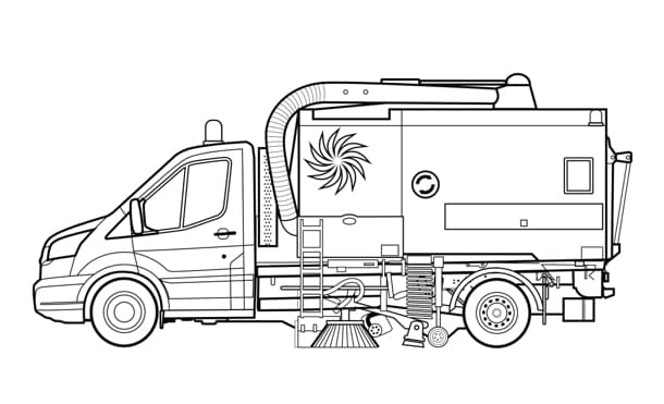 Ford Transit Chasis 2022, Vehículo de Trabajo con Cabina para Limpieza y Barrer Calles