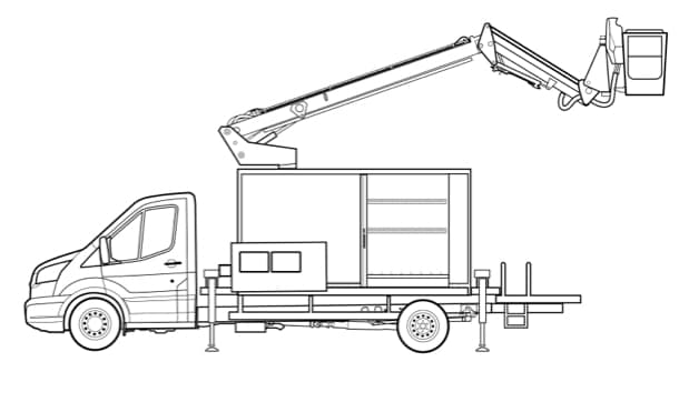 Ford Transit Chasis 2022, Vehículo de Trabajo de Cabina con capacidad de adaptar Grúa de Canastilla
